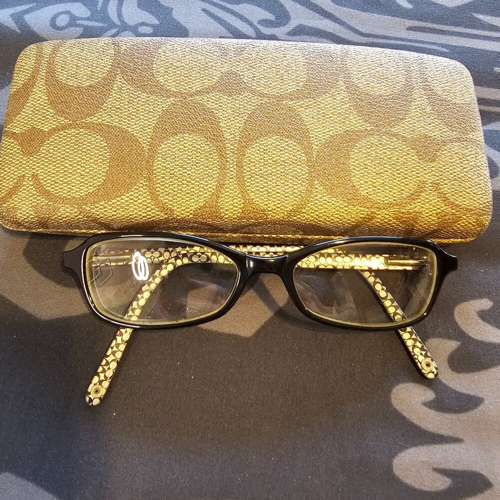 COACH LIZZIE (514) Eyeglasses 135mm Black Small Patterned - Picture 1 of 5